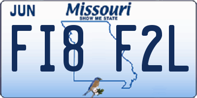 MO license plate FI8F2L