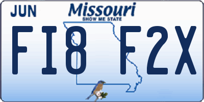MO license plate FI8F2X