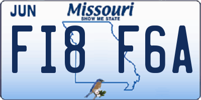 MO license plate FI8F6A