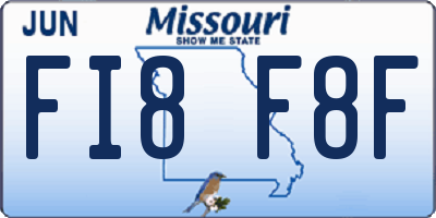 MO license plate FI8F8F