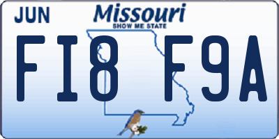 MO license plate FI8F9A