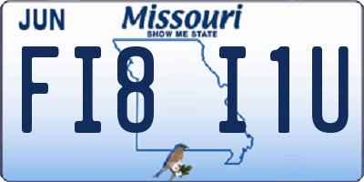 MO license plate FI8I1U