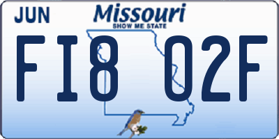 MO license plate FI8O2F