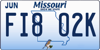 MO license plate FI8O2K