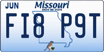 MO license plate FI8P9T