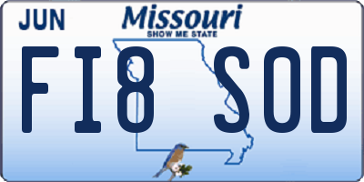 MO license plate FI8S0D