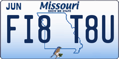 MO license plate FI8T8U