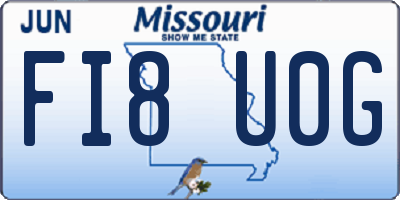 MO license plate FI8U0G