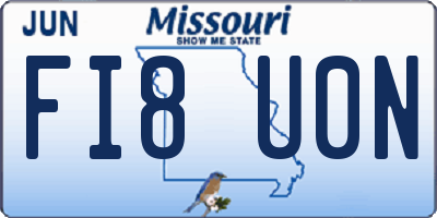 MO license plate FI8U0N