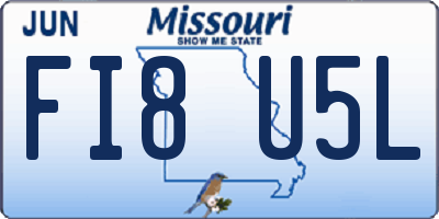 MO license plate FI8U5L