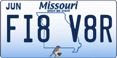 MO license plate FI8V8R
