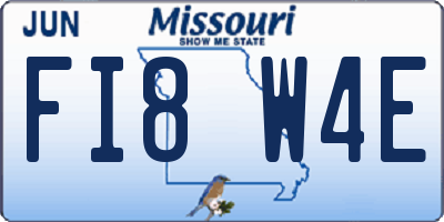 MO license plate FI8W4E