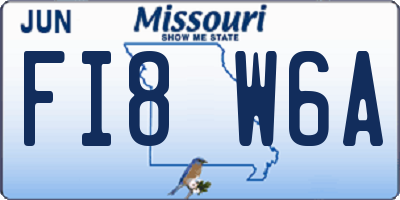 MO license plate FI8W6A