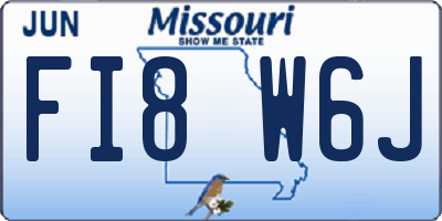 MO license plate FI8W6J