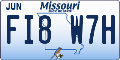 MO license plate FI8W7H