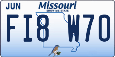 MO license plate FI8W7O