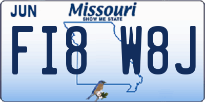 MO license plate FI8W8J