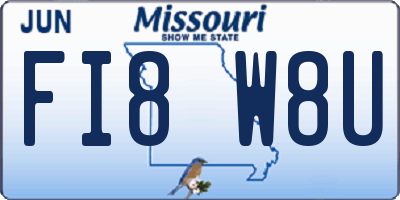 MO license plate FI8W8U