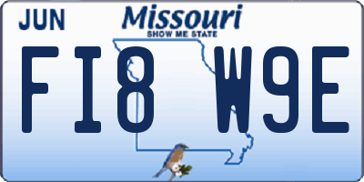 MO license plate FI8W9E