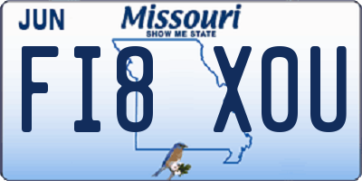 MO license plate FI8X0U
