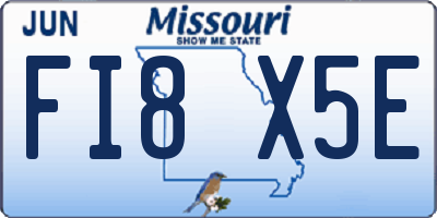 MO license plate FI8X5E