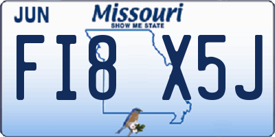 MO license plate FI8X5J