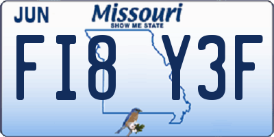 MO license plate FI8Y3F