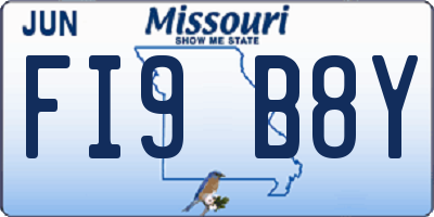 MO license plate FI9B8Y