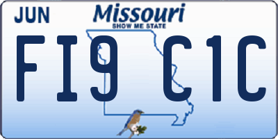 MO license plate FI9C1C
