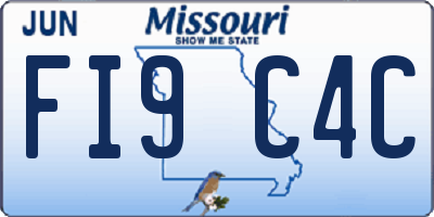 MO license plate FI9C4C