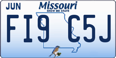 MO license plate FI9C5J