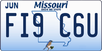 MO license plate FI9C6U