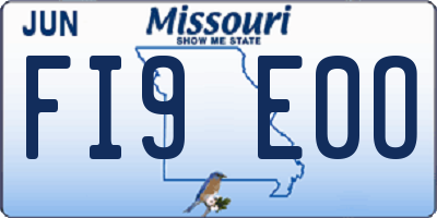 MO license plate FI9E0O