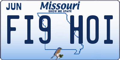 MO license plate FI9H0I