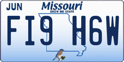 MO license plate FI9H6W