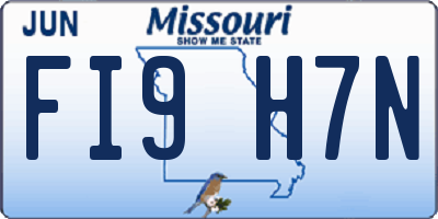 MO license plate FI9H7N