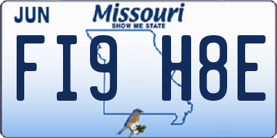 MO license plate FI9H8E