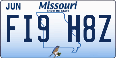 MO license plate FI9H8Z