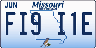 MO license plate FI9I1E