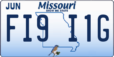 MO license plate FI9I1G