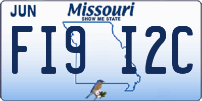 MO license plate FI9I2C