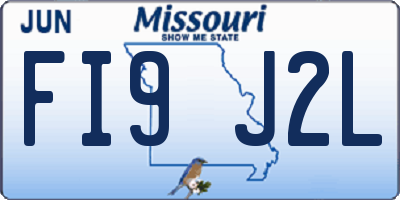 MO license plate FI9J2L