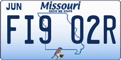 MO license plate FI9O2R
