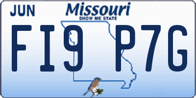 MO license plate FI9P7G