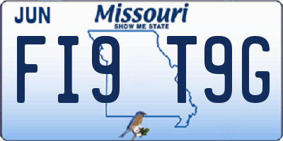 MO license plate FI9T9G