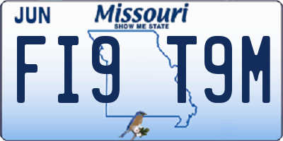 MO license plate FI9T9M