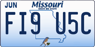 MO license plate FI9U5C