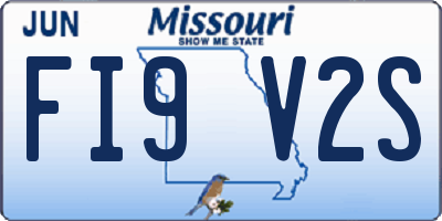MO license plate FI9V2S
