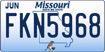 MO license plate FKN5968