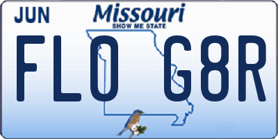 MO license plate FL0G8R